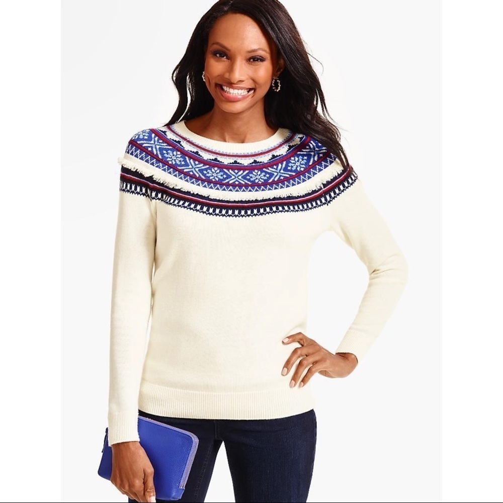 [Talbots] Cream Printed Sweater